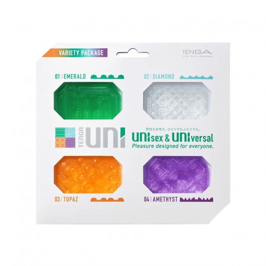 Набор из 4 мастурбаторов-стимуляторов Tenga Uni Variety Pack - Tenga - в Ачинске купить с доставкой