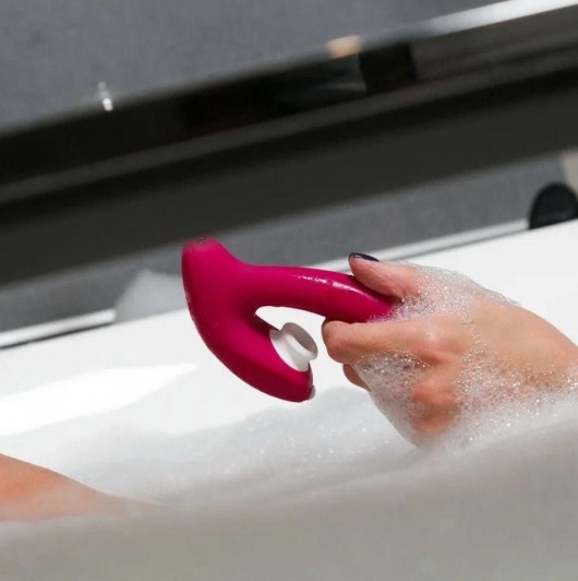 Бордовый вибратор для точки G с вакуум-волновой стимуляцией клитора Venus - HOT planet