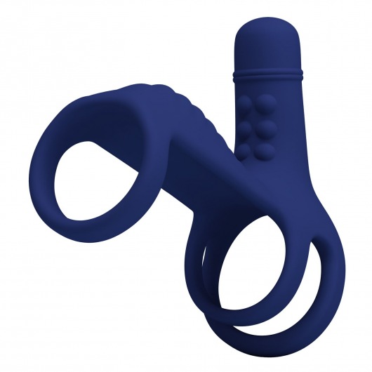 Синяя вибронасадка на пенис Vibrating Penis Sling - Baile - в Ачинске купить с доставкой