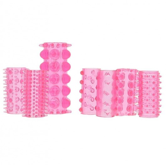 Набор из 7 розовых насадок на пенис ONE-A-DAY PENIS SLEEVES PINK - Seven Creations - в Ачинске купить с доставкой