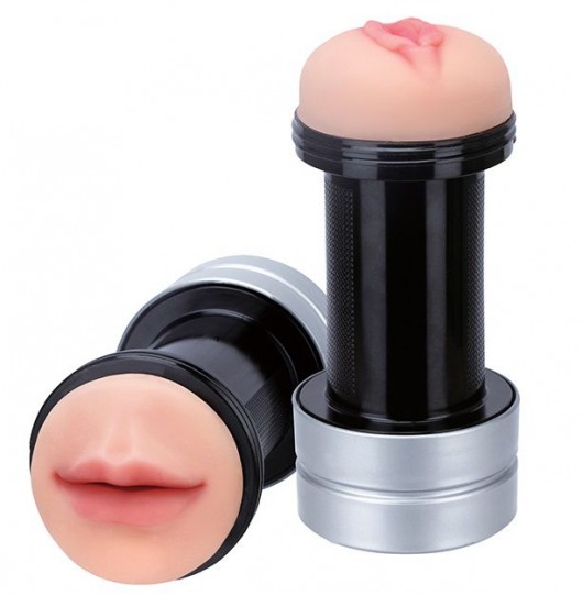 Двусторонний мастурбатор REALSTUFF 2 IN 1 HUMMER MOUTH   VAGINA - ротик и вагина - Dream Toys - в Ачинске купить с доставкой