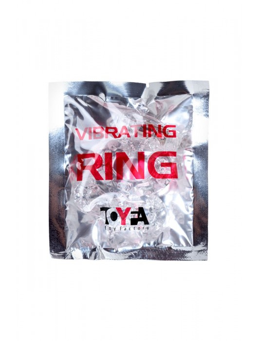 Прозрачное эрекционное кольцо с вибратором  и подхватом - Toyfa Basic - в Ачинске купить с доставкой