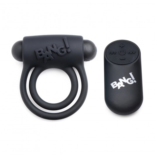 Черное эрекционное виброкольцо 28X Remote Control Vibrating Cock Ring   Bullet - XR Brands - в Ачинске купить с доставкой