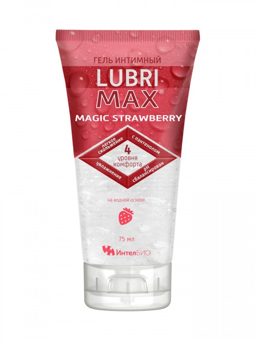 Интимный гель-смазка на водной основе Lubrimax Magic Strawberry - 75 мл. - ИнтелБИО - купить с доставкой в Ачинске