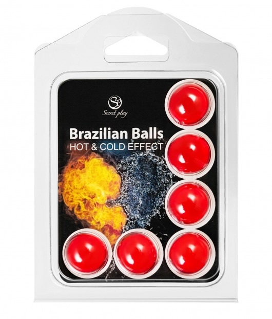 Набор из 6 шариков с массажным маслом Brazilian Balls с охлаждающим и разогревающим эффектом - Secret Play - купить с доставкой в Ачинске