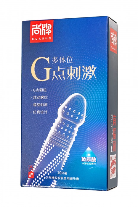 Ультратонкие презервативы Elasun G-spot stimulation с ребрами и точками - 10 шт. - Elasun - купить с доставкой в Ачинске