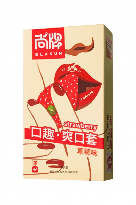 Презервативы Elasun Strawberry с аромато клубники - 10 шт. - Elasun - купить с доставкой в Ачинске