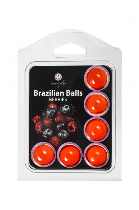 Набор из 6 шариков с массажным маслом Brazilian Balls с ароматом ягод - Secret Play - купить с доставкой в Ачинске