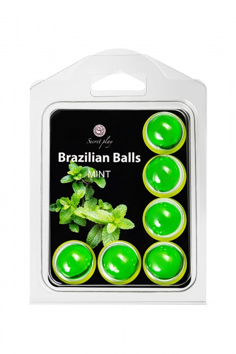 Набор из 6 шариков с массажным маслом Brazilian Balls с ароматом мяты - Secret Play - купить с доставкой в Ачинске