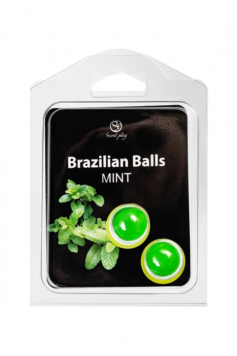 Набор из 2 шариков с массажным маслом Brazilian Balls с ароматом мяты - Secret Play - купить с доставкой в Ачинске