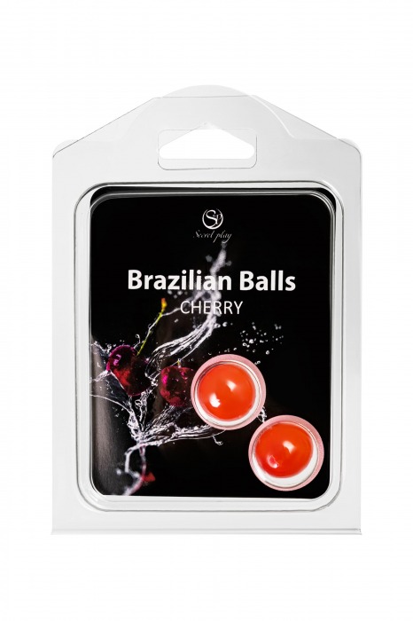 Набор из 2 шариков с массажным маслом Brazilian Balls с ароматом вишни - Secret Play - купить с доставкой в Ачинске