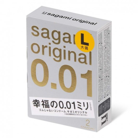 Презервативы Sagami Original 0.01 L-size увеличенного размера - 2 шт. - Sagami - купить с доставкой в Ачинске