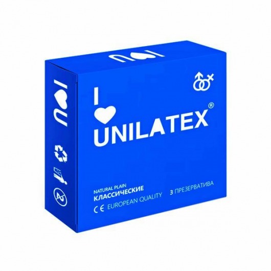 Классические презервативы Unilatex Natural Plain - 3 шт. - Unilatex - купить с доставкой в Ачинске