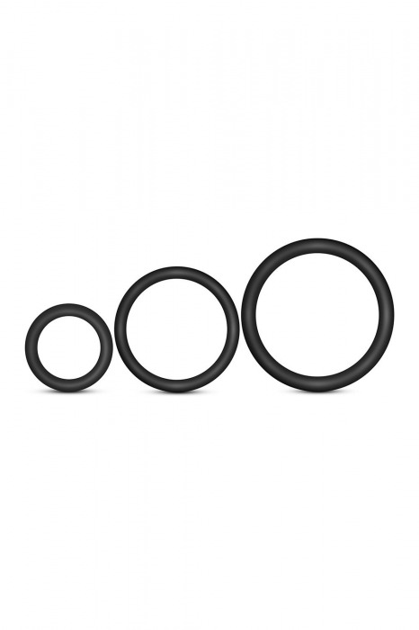 Набор из 3 черных эрекционных колец Cock Ring Set - Blush Novelties - в Ачинске купить с доставкой