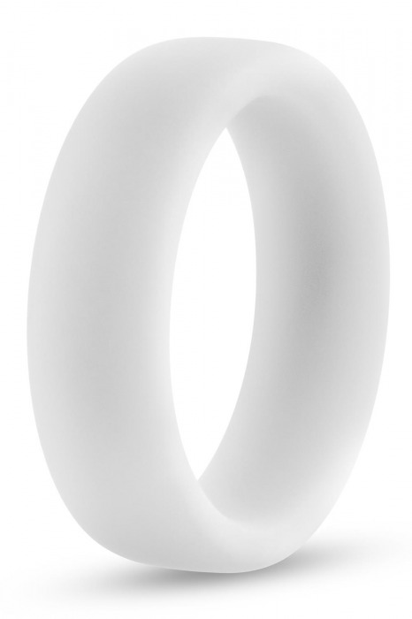 Белое люминесцентное эрекционное кольцо Silicone Glo Cock Ring - Blush Novelties - в Ачинске купить с доставкой