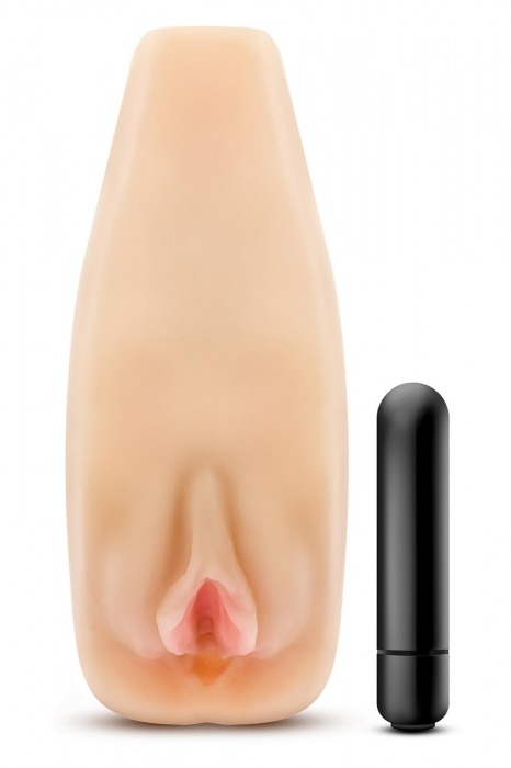 Мастурбатор-вагина с вибрацией Soft   Wet Natasha Realistic Beige Masturbator - Blush Novelties - в Ачинске купить с доставкой