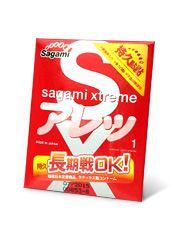 Утолщенный презерватив Sagami Xtreme FEEL LONG с точками - 1 шт. - Sagami - купить с доставкой в Ачинске