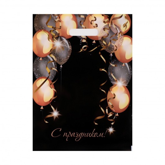 Пакет с вырубной ручкой и принтом в виде шариков (30х40 см) - Сима-Ленд - купить с доставкой в Ачинске