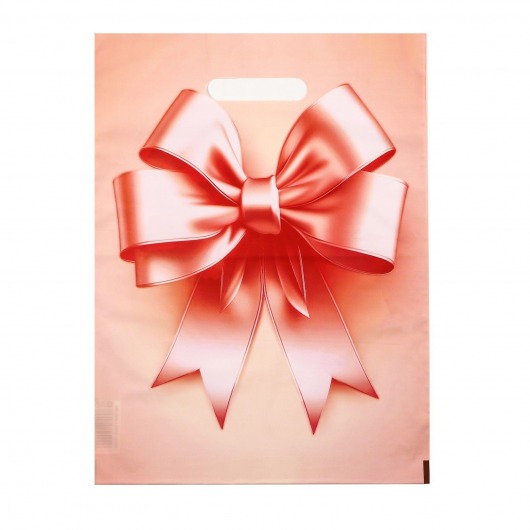 Пакет с принтом в виде банта с вырубной ручкой (30х40 см) - Сима-Ленд - купить с доставкой в Ачинске