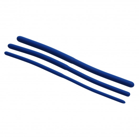 Набор из 3 синих силиконовых уретральных расширителей Invasion Silicone Urethral Sound Trainer Set - XR Brands - купить с доставкой в Ачинске
