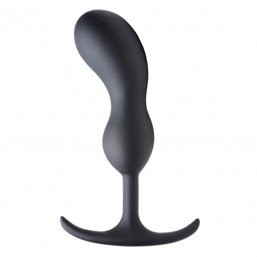 Черный массажер простаты с утяжелителями Premium Silicone Weighted Prostate Plug Large - 18,8 см. - XR Brands - в Ачинске купить с доставкой