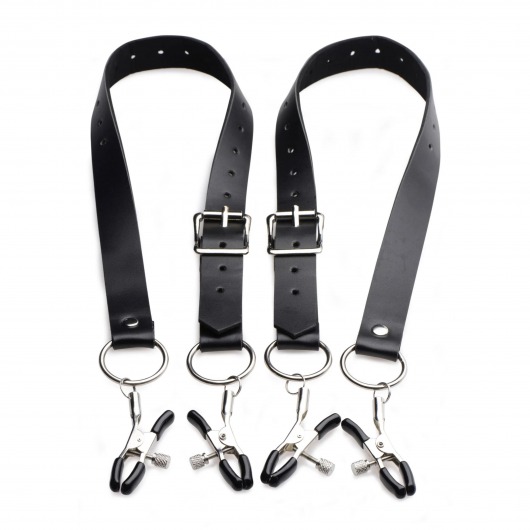 Ремни с зажимами для половых губ Spread Labia Spreader Straps with Clamps - XR Brands - купить с доставкой в Ачинске