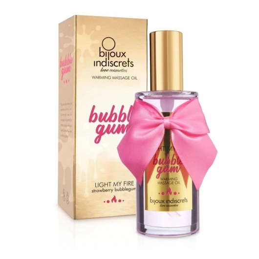 Разогревающее массажное масло Light My Fire Bubble Gum с ароматом бабл-гам - 100 мл. - Bijoux Indiscrets - купить с доставкой в Ачинске