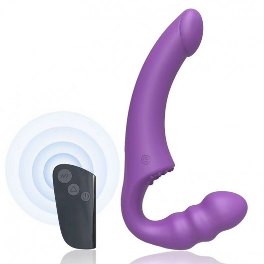 Фиолетовый безремневой страпон Straples Strap-On Dildo - Erokay - купить с доставкой в Ачинске