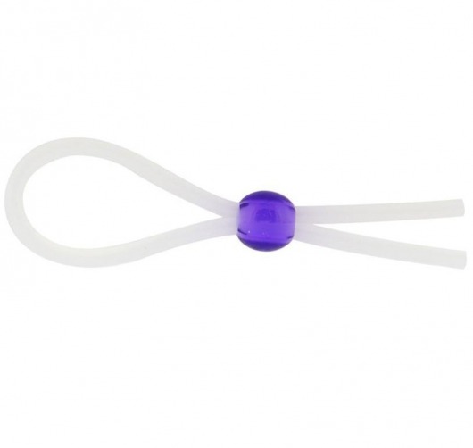 Прозрачное лассо с фиолетовой бусиной SILICONE COCK RING WITH BEAD LAVENDER - NMC - в Ачинске купить с доставкой