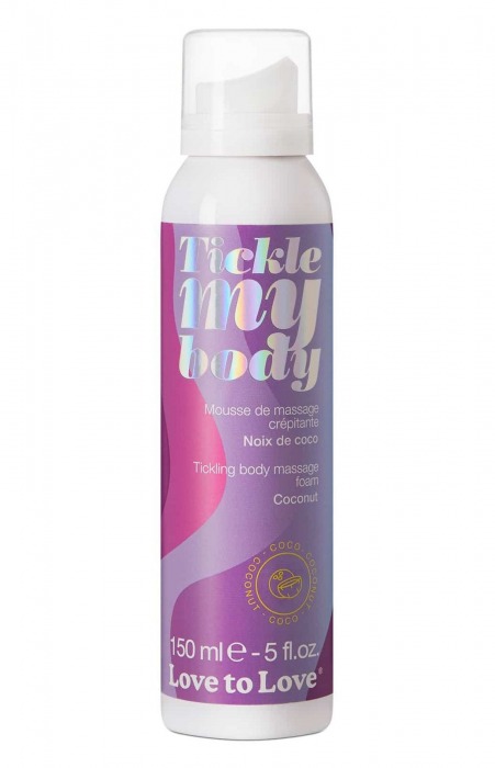 Массажная хрустящая пенка Tickle My Body Coconut с ароматом кокоса - 150 мл. - Love to Love - купить с доставкой в Ачинске