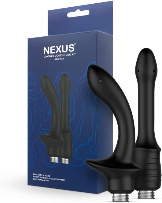 Набор из 2 насадок для анального душа Shower Douche Duo Kit Beginner - Nexus Range - купить с доставкой в Ачинске