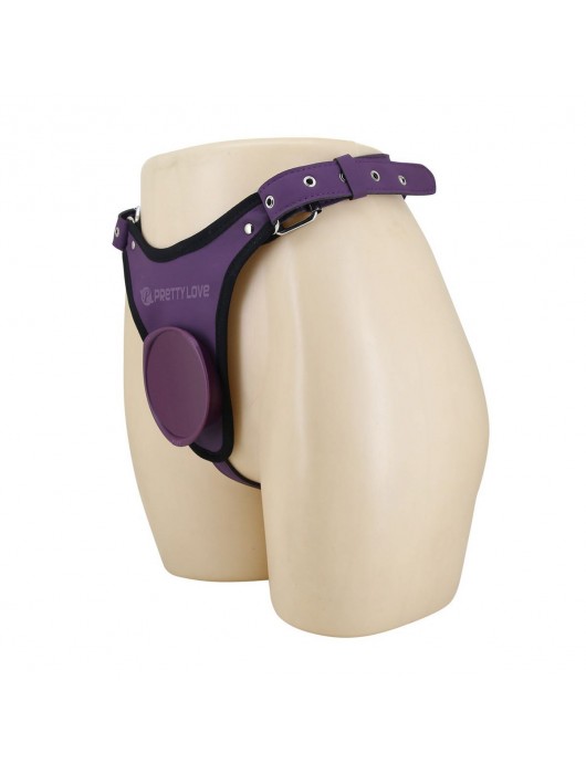 Фиолетовые трусики харнесс с платформой Caludio III - Baile - купить с доставкой в Ачинске