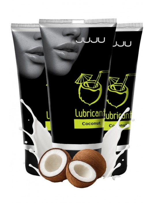 Набор из 3 съедобных лубрикантов JUJU со вкусом кокоса - JuJu - купить с доставкой в Ачинске