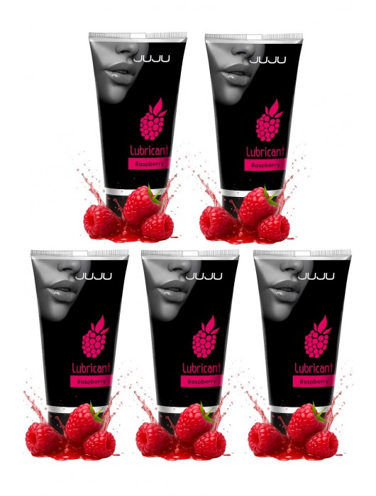 Набор из 5 съедобных лубрикантов JUJU со вкусом малины - JuJu - купить с доставкой в Ачинске