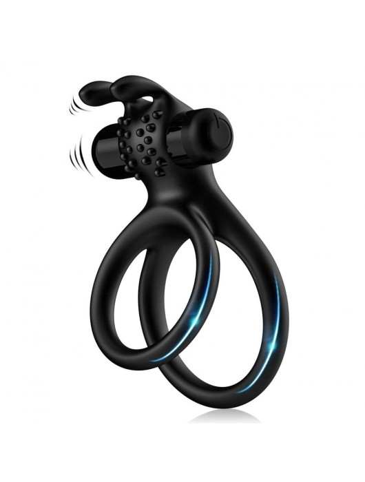 Черное эрекционное виброкольцо с подхватом мошонки Stay Hard - Boys of Toys - в Ачинске купить с доставкой