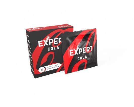 Презервативы с ароматом колы Expert Cola - 3 шт. - Expert - купить с доставкой в Ачинске