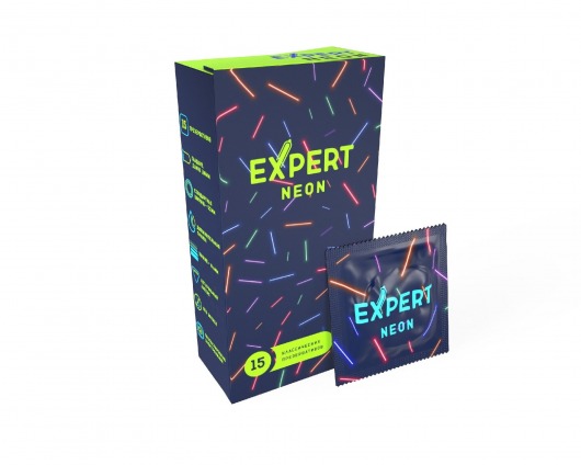 Светящиеся в темноте презервативы Expert Neon - 15 шт. - Expert - купить с доставкой в Ачинске