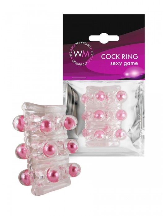 Прозрачная сквозная насадка на пенис с цветными шариками - Erowoman-Eroman - в Ачинске купить с доставкой