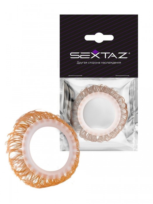 Эрекционное кольцо с бежевыми «ресничками» - Sextaz - в Ачинске купить с доставкой
