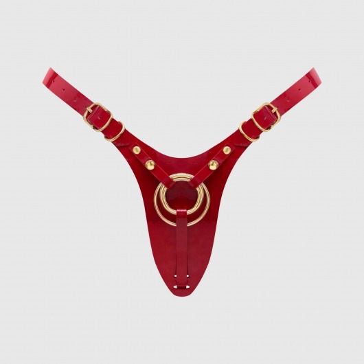 Красный пояс для фиксации насадок Strap-On-Me Leatherette Harness Fabulous - Strap-on-me - купить с доставкой в Ачинске