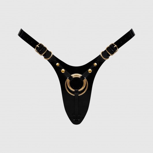 Черный пояс для фиксации насадок Strap-On-Me Leatherette Harness Fabulous - Strap-on-me - купить с доставкой в Ачинске