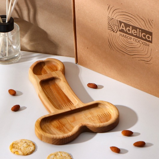 Деревянное блюдо для подачи в форме члена (25 х 16,5 х 1,7 см) - Сима-Ленд - купить с доставкой в Ачинске