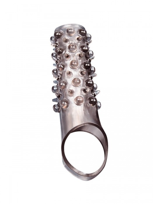 Дымчатая насадка на пенис с шипами и выпуклостями - 12 см. - Sex Expert - в Ачинске купить с доставкой