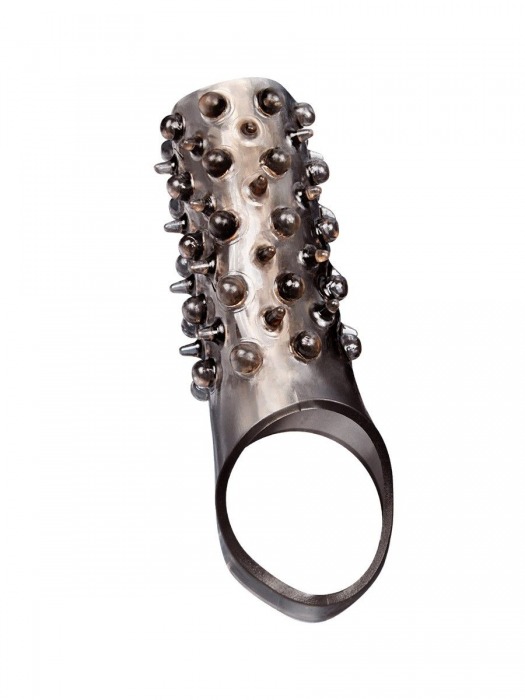 Дымчатая насадка на пенис с шипами и выпуклостями - 12,5 см. - Sex Expert - в Ачинске купить с доставкой