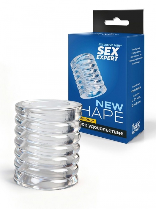 Прозрачная сквозная насадка на пенис с ребрышками - Sex Expert - в Ачинске купить с доставкой