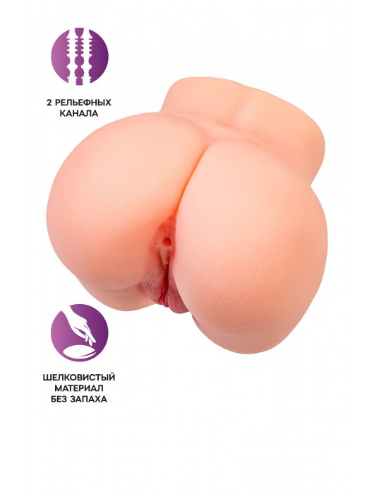 Реалистичный мастурбатор в форме попки с двумя любовными входами - No Name - в Ачинске купить с доставкой