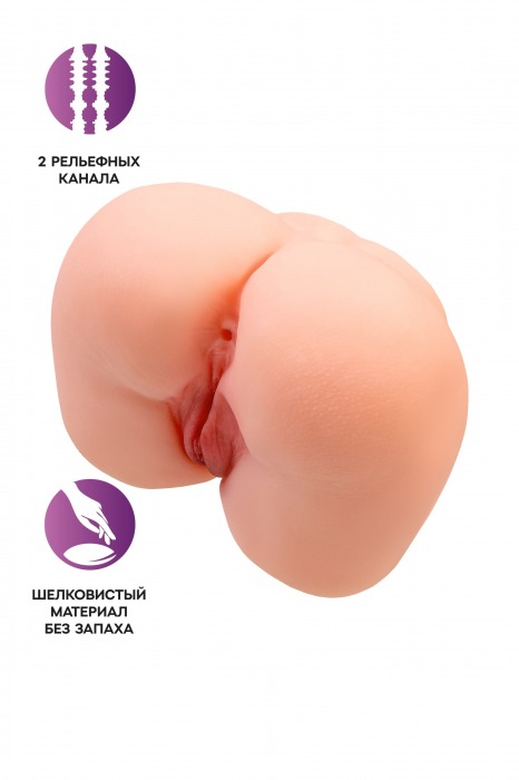 Реалистичный мастурбатор-попка с 2 любовными входами - No Name - в Ачинске купить с доставкой