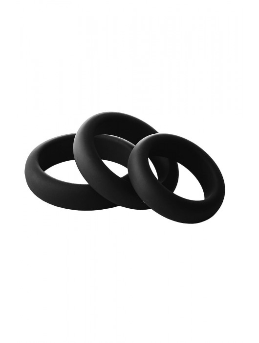 Набор из 3 черных эрекционных колец Smooth Silicone Cockring Pack - Dream Toys - в Ачинске купить с доставкой
