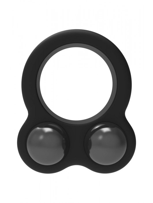 Черное эрекционное кольцо с утяжелителями Cockring Dual Weight - Dream Toys - в Ачинске купить с доставкой