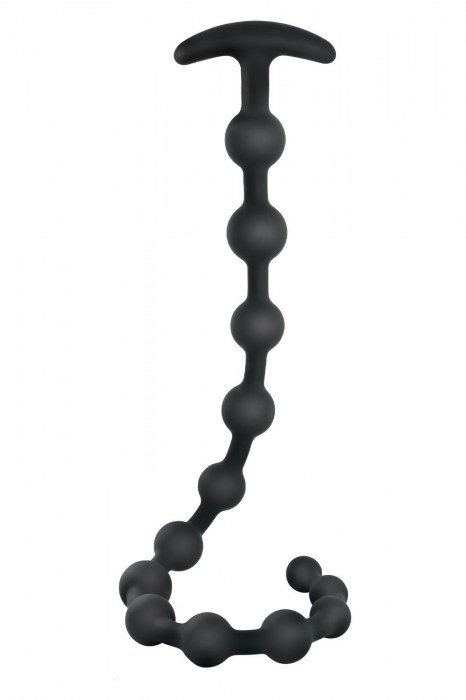 Черная анальная цепочка Ribbed Silicone Anal Beads - 48,3 см. - NMC